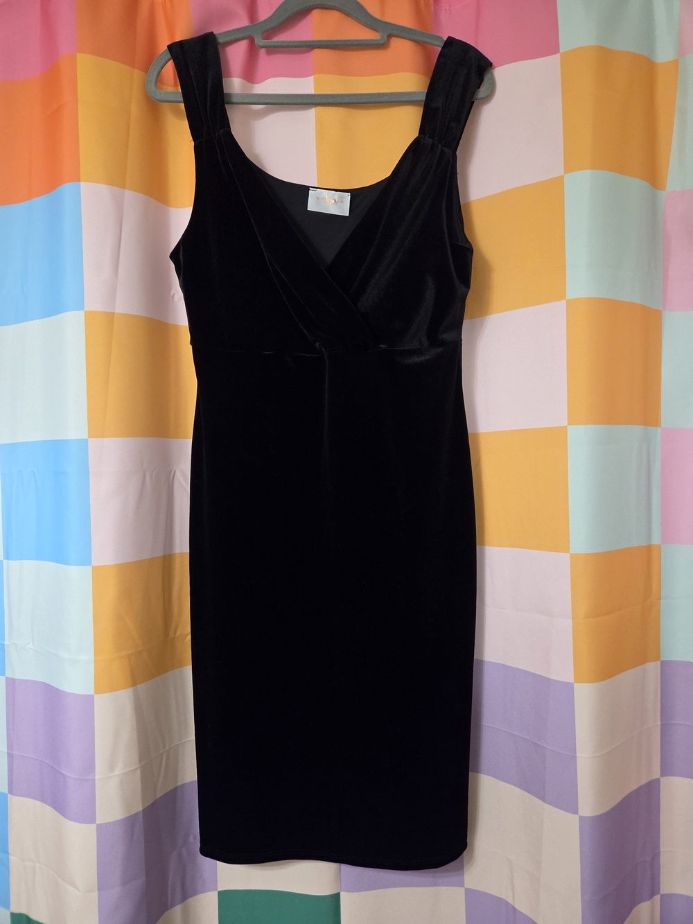 Classic Black Velvet Sheath Dress